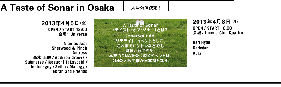 『SonarSound Osaka 2013』